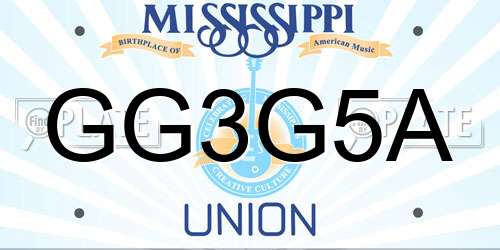 GG3G5A Mississippi License Plate