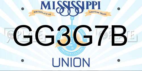 GG3G7B Mississippi License Plate