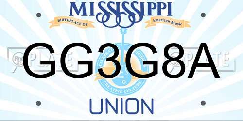 GG3G8A Mississippi License Plate