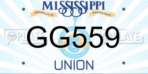 GG559 Mississippi License Plate