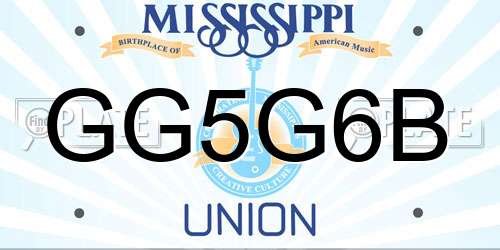 GG5G6B Mississippi License Plate