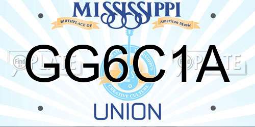 GG6C1A Mississippi License Plate
