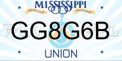 GG8G6B Mississippi License Plate