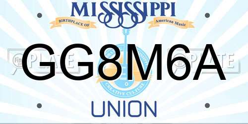 GG8M6A Mississippi License Plate
