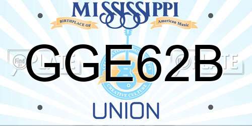 GGE62B Mississippi License Plate