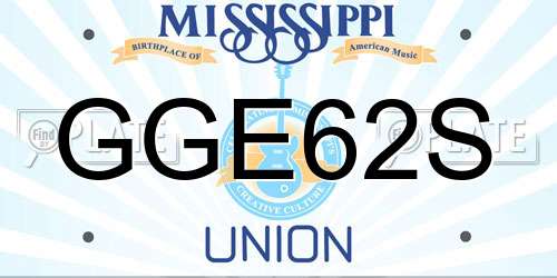 GGE62S Mississippi License Plate