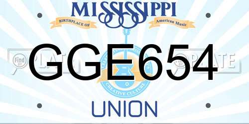 GGE654 Mississippi License Plate
