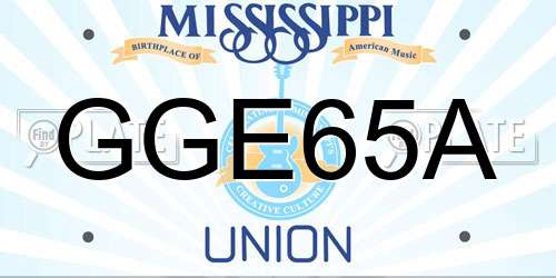 GGE65A Mississippi License Plate