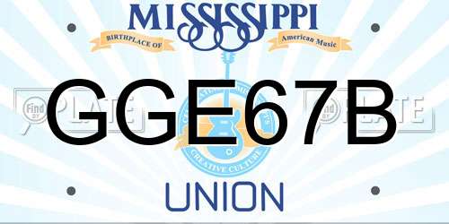 GGE67B Mississippi License Plate