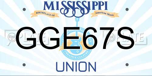 GGE67S Mississippi License Plate