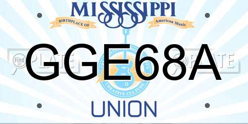 GGE68A Mississippi License Plate