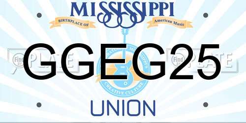 GGEG25 Mississippi License Plate