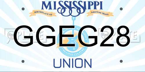 GGEG28 Mississippi License Plate