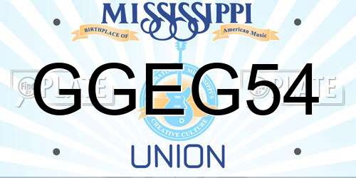 GGEG54 Mississippi License Plate