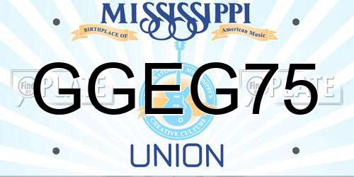 GGEG75 Mississippi License Plate