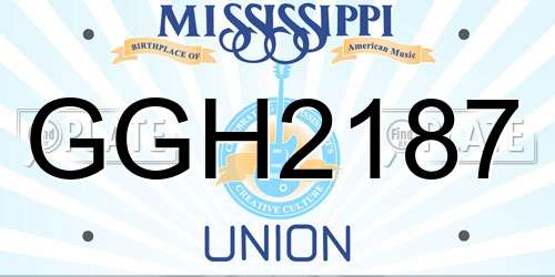GGH2187 Mississippi License Plate