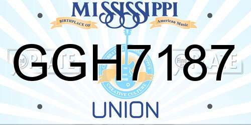 GGH7187 Mississippi License Plate