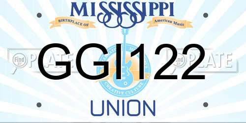 GGI122 Mississippi License Plate