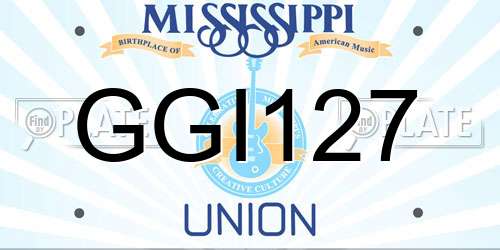 GGI127 Mississippi License Plate