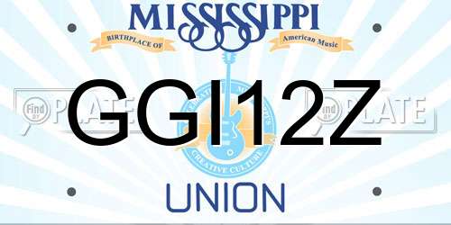 GGI12Z Mississippi License Plate