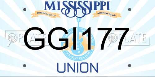 GGI177 Mississippi License Plate