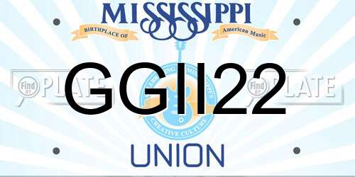 GGII22 Mississippi License Plate