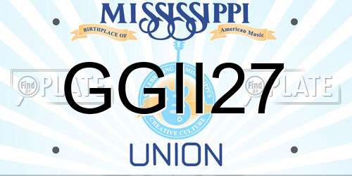 GGII27 Mississippi License Plate
