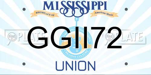 GGII72 Mississippi License Plate