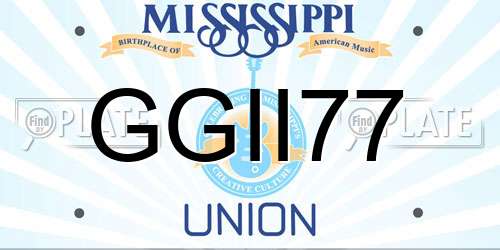 GGII77 Mississippi License Plate