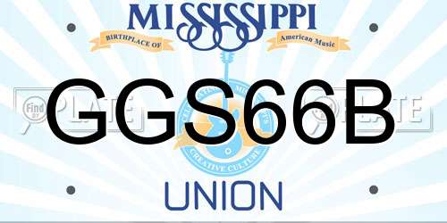GGS66B Mississippi License Plate