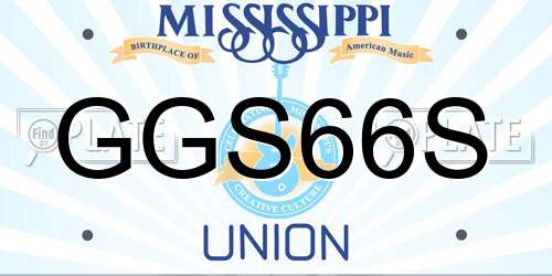 GGS66S Mississippi License Plate