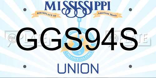 GGS94S Mississippi License Plate