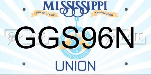 GGS96N Mississippi License Plate