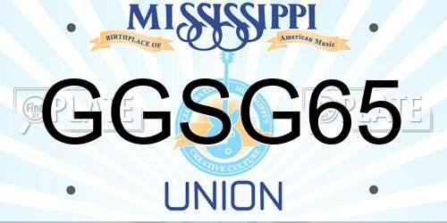 GGSG65 Mississippi License Plate