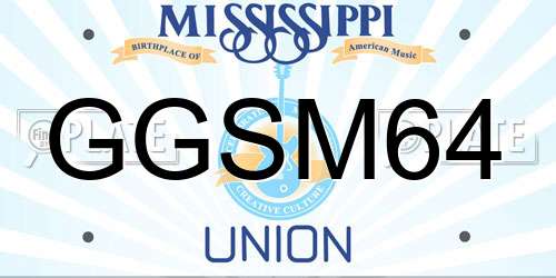 GGSM64 Mississippi License Plate