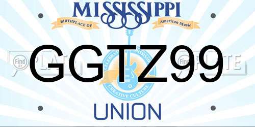 GGTZ99 Mississippi License Plate