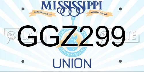 GGZ299 Mississippi License Plate