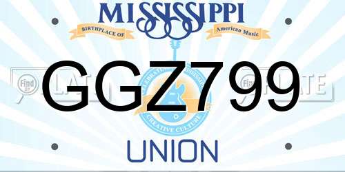 GGZ799 Mississippi License Plate
