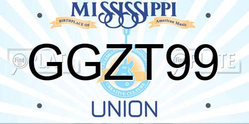 GGZT99 Mississippi License Plate