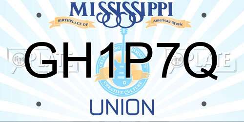GH1P7Q Mississippi License Plate