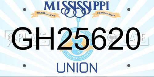 GH25620 Mississippi License Plate