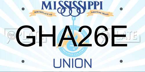 GHA26E Mississippi License Plate