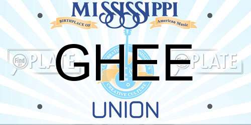 GHEE Mississippi License Plate