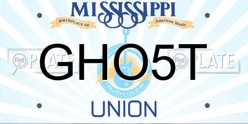 GHO5T Mississippi License Plate