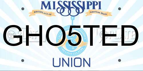 GHO5TED Mississippi License Plate