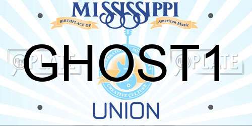 GHOST1 Mississippi License Plate