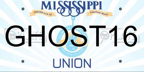 GHOST16 Mississippi License Plate