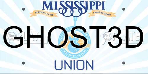 GHOST3D Mississippi License Plate
