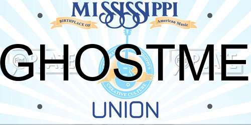 GHOSTME Mississippi License Plate