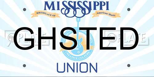 GHSTED Mississippi License Plate
